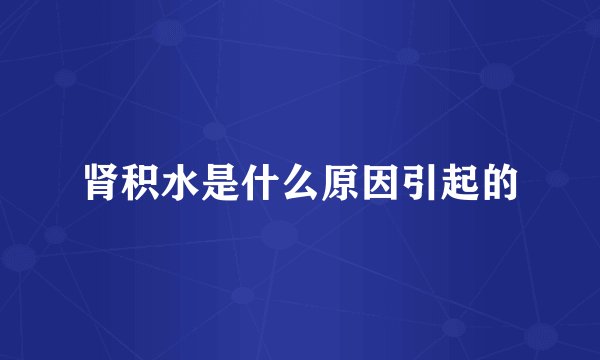 肾积水是什么原因引起的