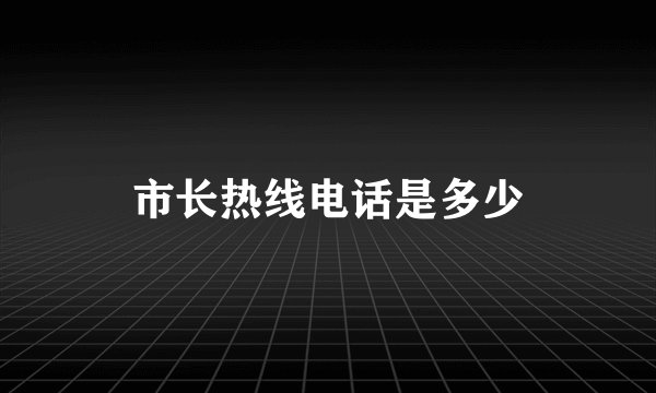 市长热线电话是多少