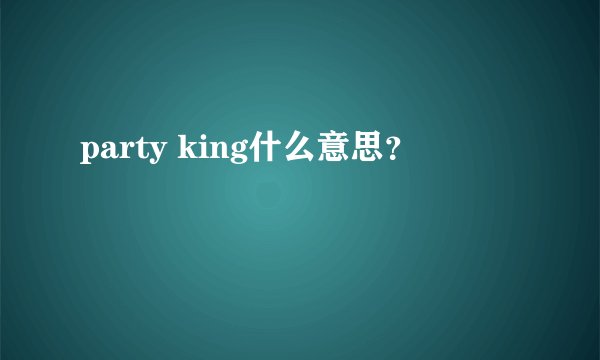 party king什么意思？