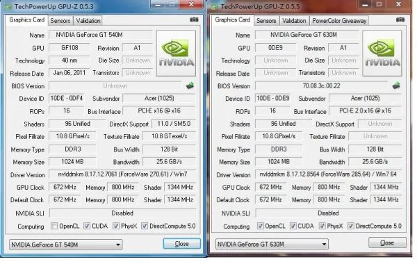 GT540M的性能和GT630M哪个强