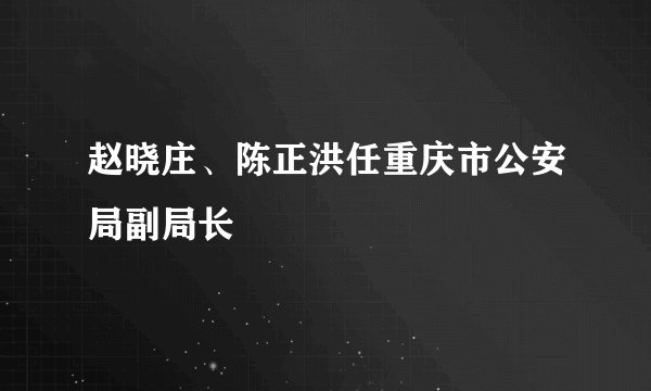 赵晓庄、陈正洪任重庆市公安局副局长