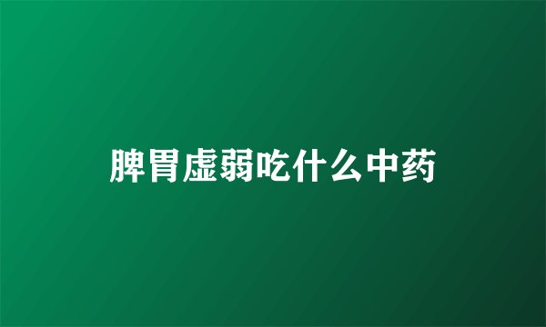 脾胃虚弱吃什么中药