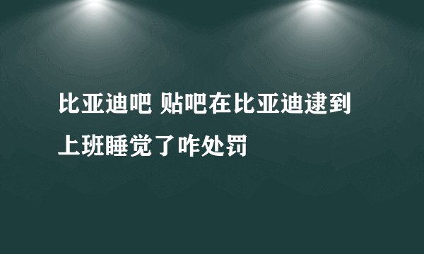 比亚迪吧 贴吧在比亚迪逮到上班睡觉了咋处罚