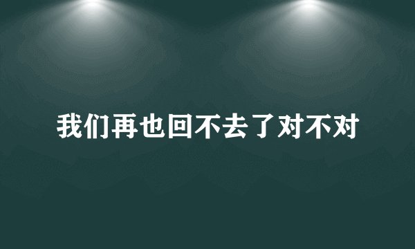 我们再也回不去了对不对