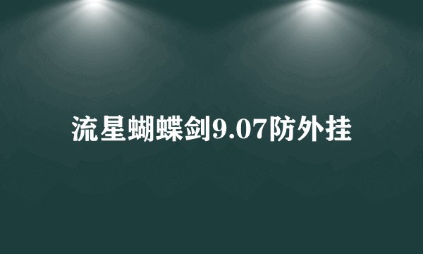 流星蝴蝶剑9.07防外挂