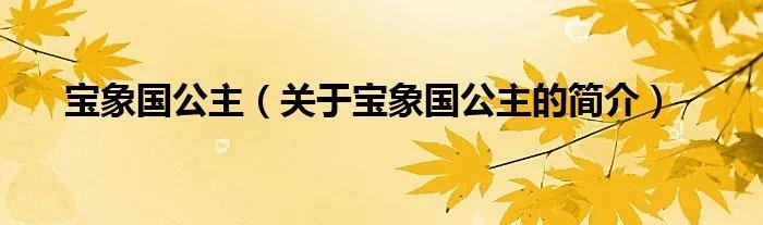 宝象国公主（关于宝象国公主的简介）