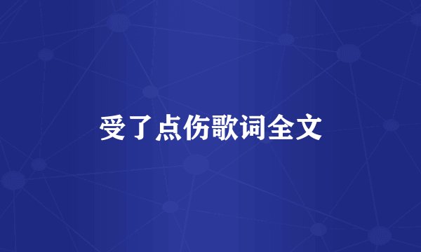 受了点伤歌词全文