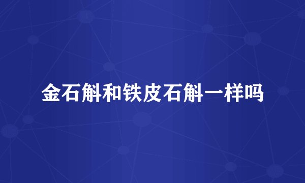 金石斛和铁皮石斛一样吗