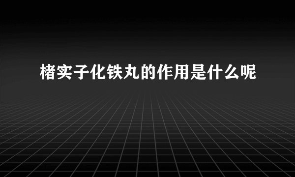 楮实子化铁丸的作用是什么呢