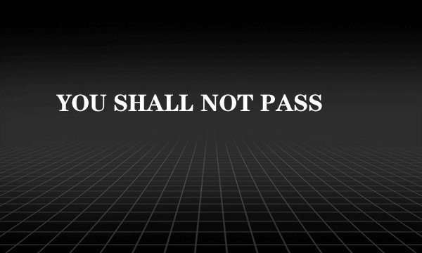 YOU SHALL NOT PASS