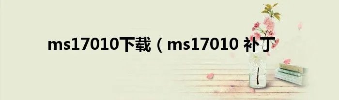 ms17010下载（ms17010 补丁