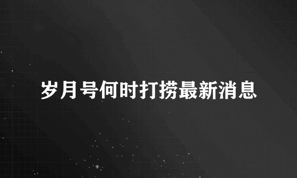 岁月号何时打捞最新消息