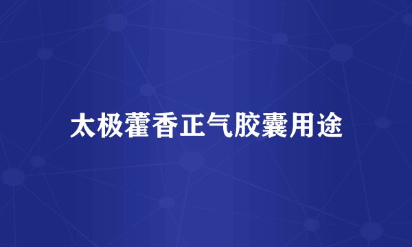 太极藿香正气胶囊用途