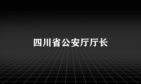 四川省公安厅厅长