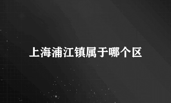 上海浦江镇属于哪个区