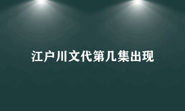 江户川文代第几集出现