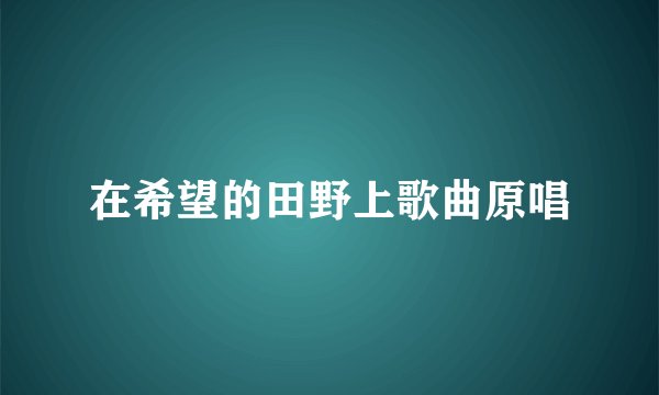 在希望的田野上歌曲原唱