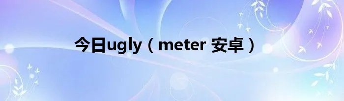 今日ugly（meter 安卓）
