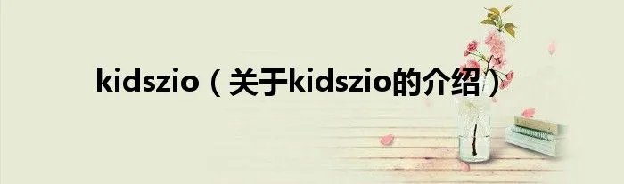 kidszio（关于kidszio的介绍）