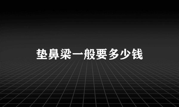 垫鼻梁一般要多少钱