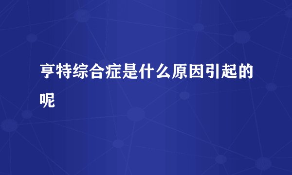 亨特综合症是什么原因引起的呢