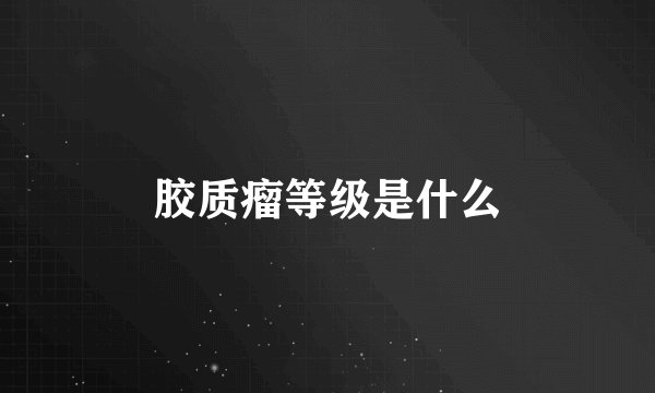 胶质瘤等级是什么
