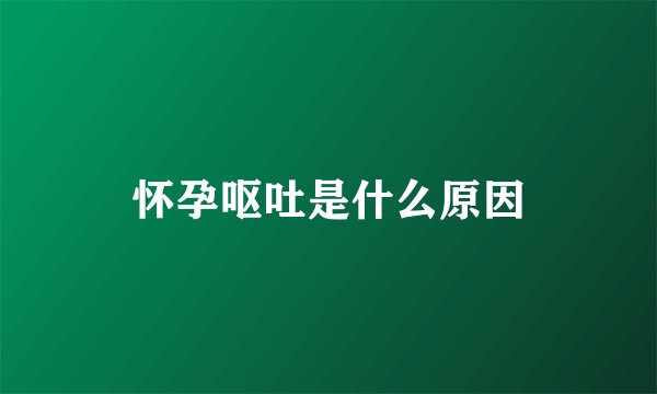 怀孕呕吐是什么原因