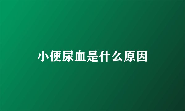 小便尿血是什么原因