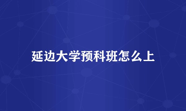 延边大学预科班怎么上