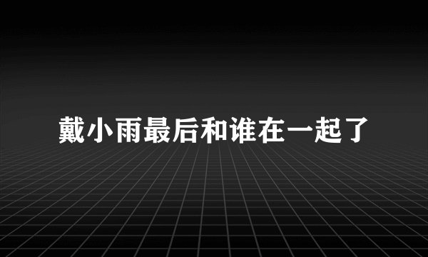 戴小雨最后和谁在一起了