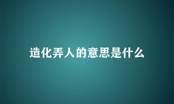 造化弄人的意思是什么
