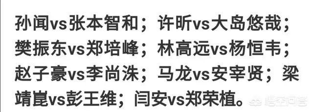 日本公开赛男单1/16决赛对阵情况已经出炉,中国选手对阵情况怎样?有哪些焦点之战?