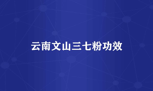 云南文山三七粉功效