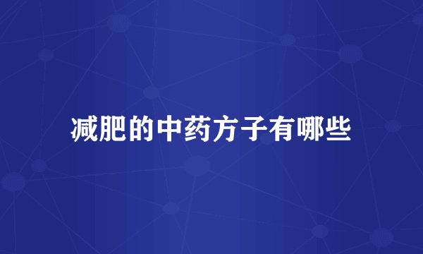 减肥的中药方子有哪些