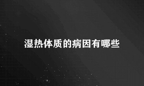 湿热体质的病因有哪些