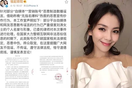 刘涛工作室声明 表示会通过法律追究到底
