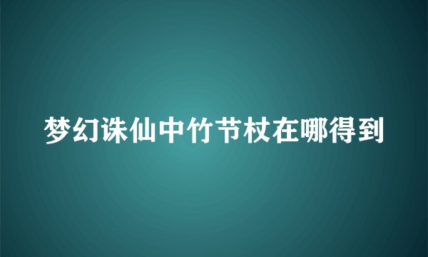 梦幻诛仙中竹节杖在哪得到
