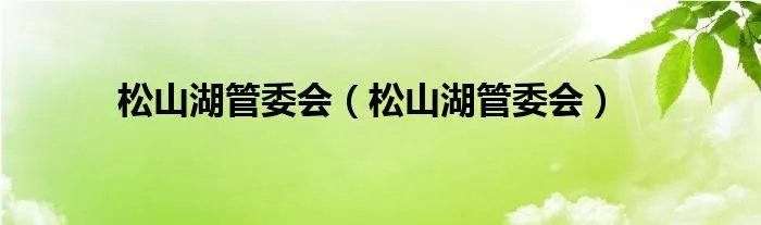 松山湖管委会（松山湖管委会）