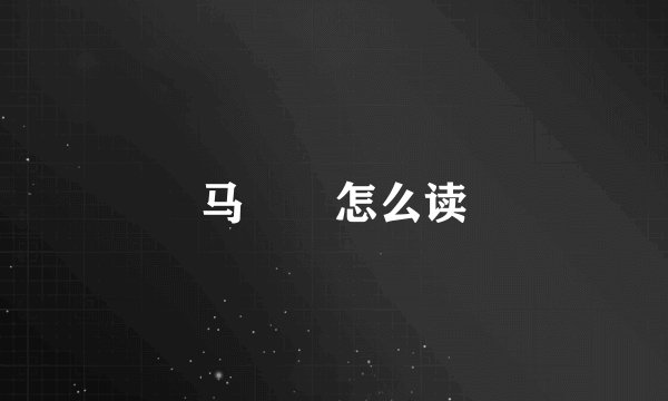 马騳骉怎么读