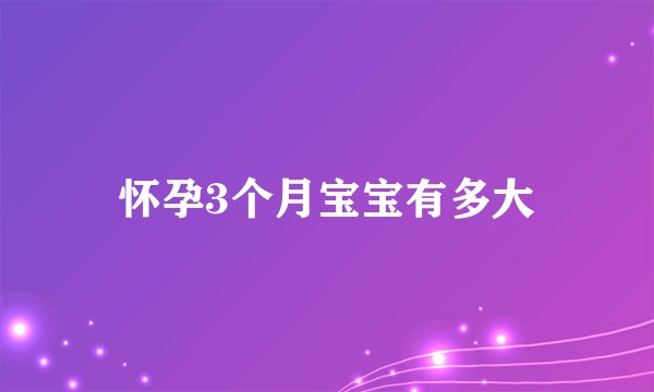 怀孕3个月宝宝有多大