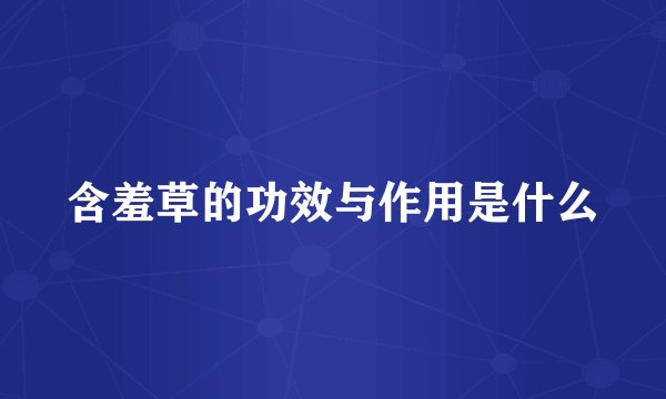 含羞草的功效与作用是什么
