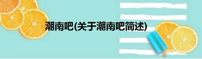潮南吧(关于潮南吧简述)
