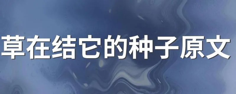 草在结它的种子原文 原文讲解