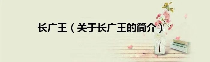 长广王(关于长广王的简介)