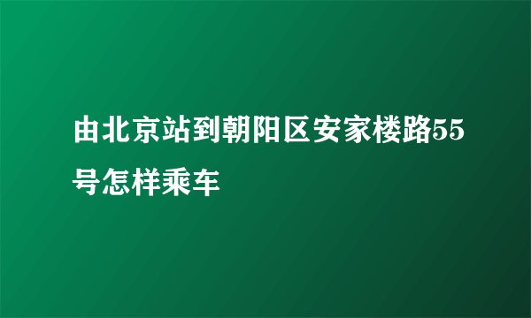 由北京站到朝阳区安家楼路55号怎样乘车