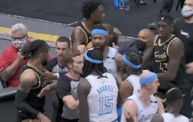 湖人猛龙发生集体冲突,到底所为何事?