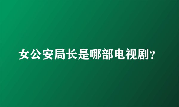 女公安局长是哪部电视剧？