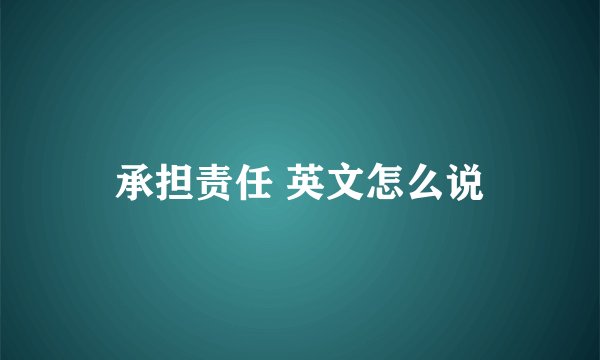 承担责任 英文怎么说
