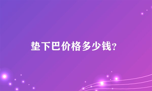 垫下巴价格多少钱？