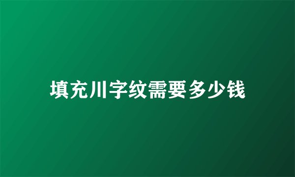 填充川字纹需要多少钱